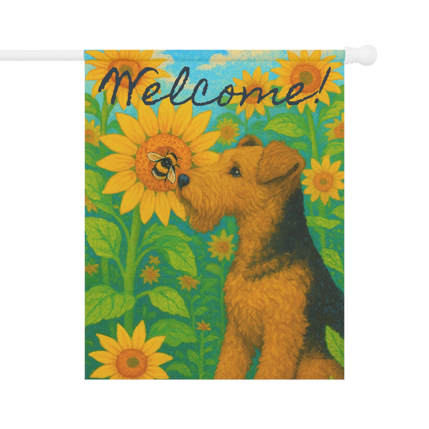 Airedale Terrier Sunflower Garden Flag