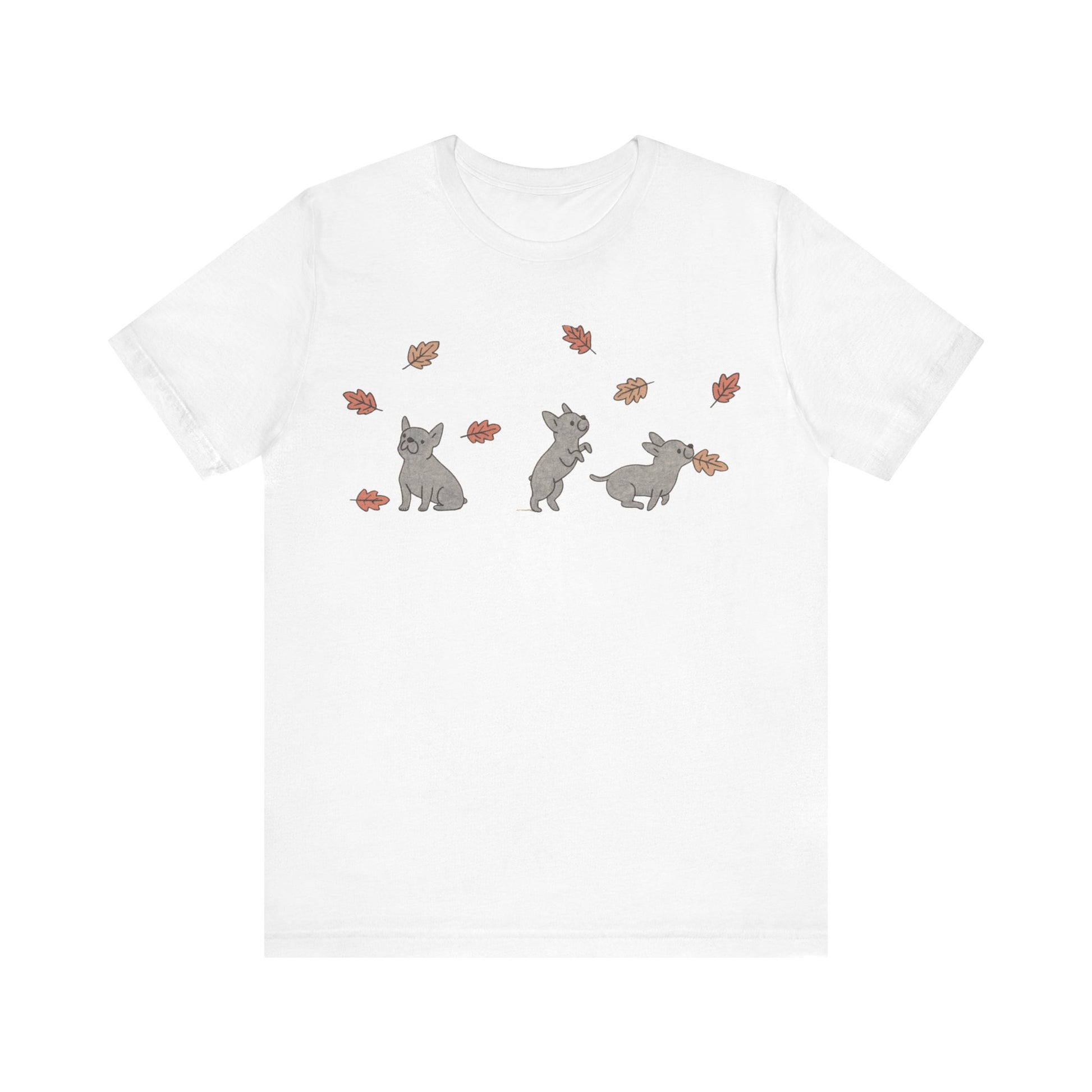 Black Frenchie Chasing Leaves TShirt