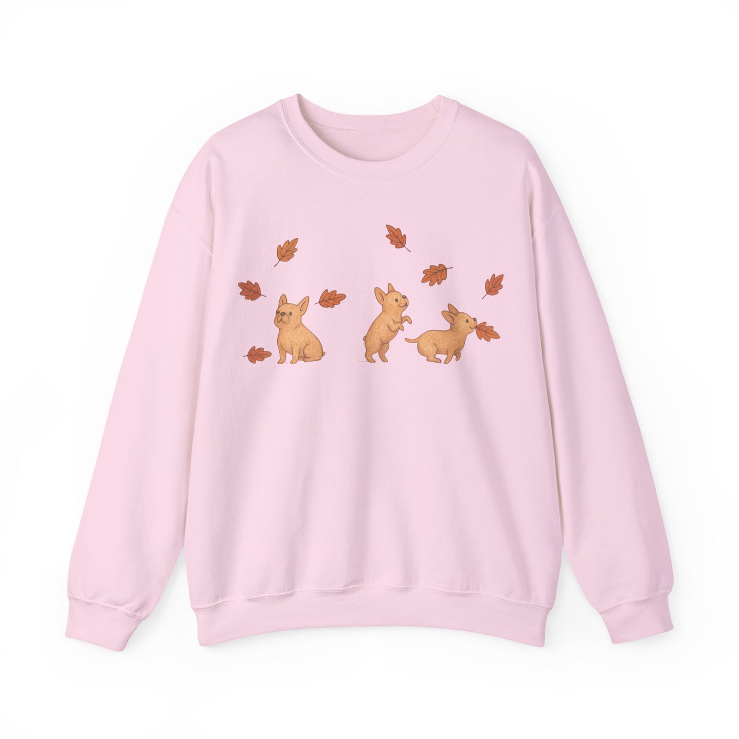 Fawn Frenchie Chasing Leaves Sweatshirt