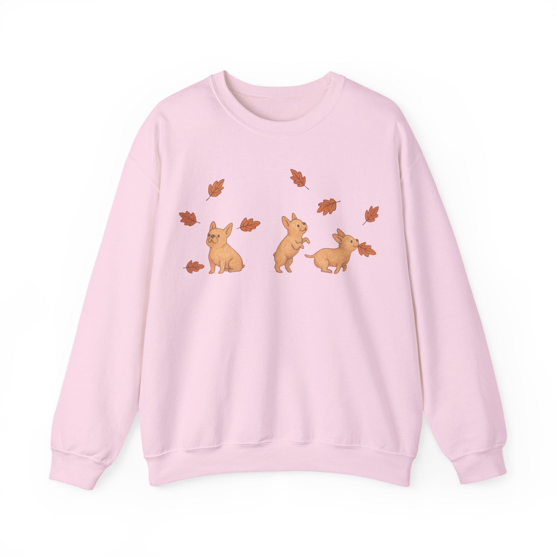 Fawn Frenchie Chasing Leaves Sweatshirt
