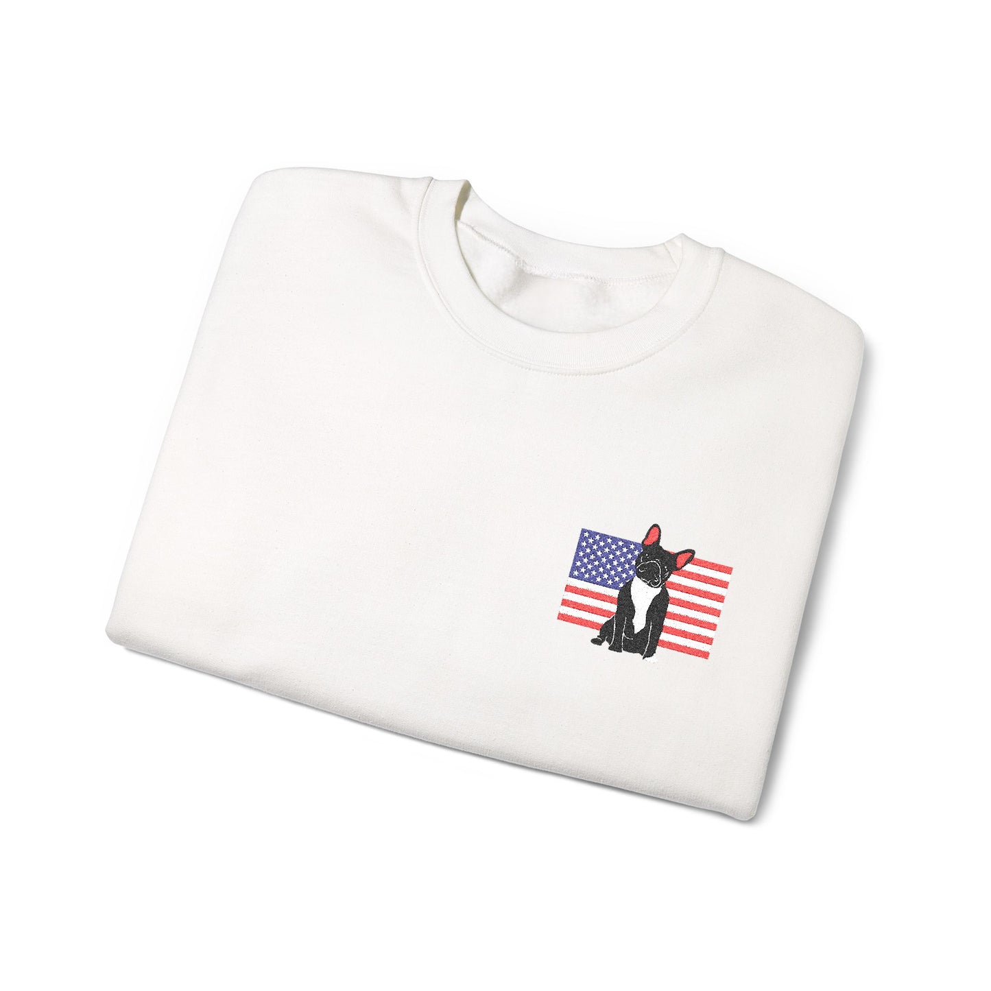 Embroidered Flag Black Frenchie Sweatshirt