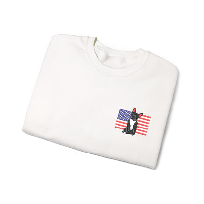 Embroidered Flag Black Frenchie Sweatshirt
