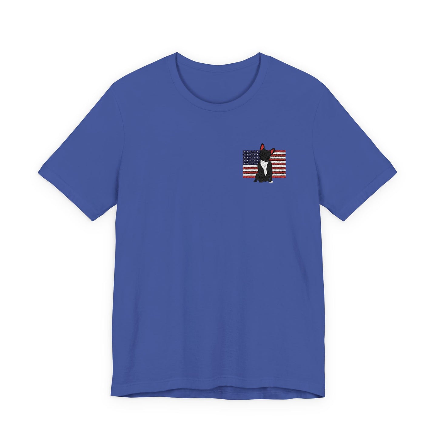Embroidered Flag Black Frenchie TShirt