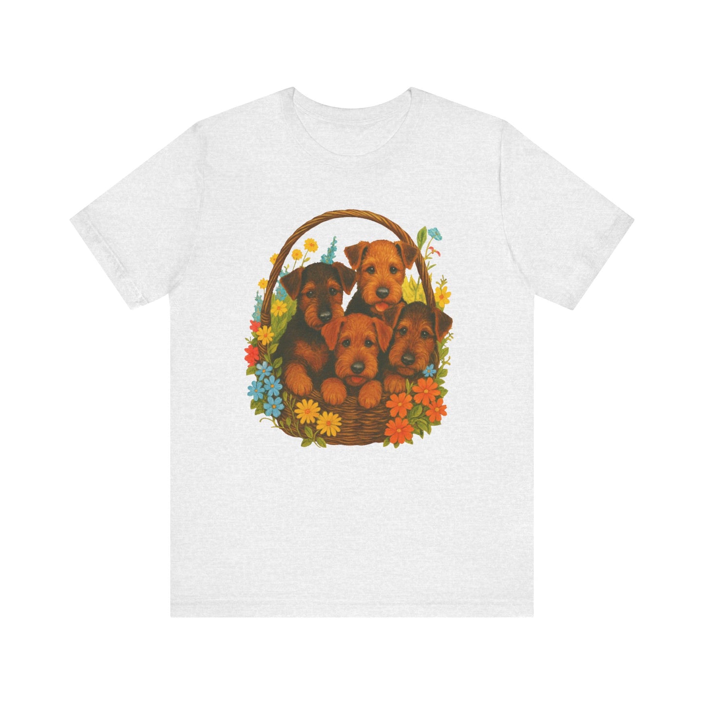 Airedale Terrier Puppy Basket TShirt