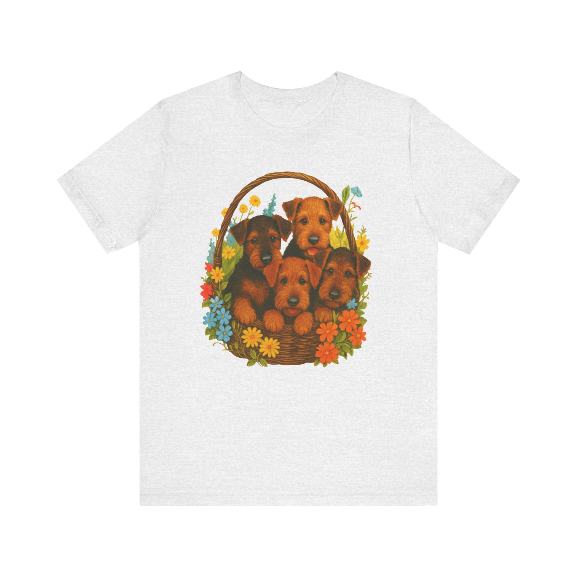 Airedale Terrier Puppy Basket TShirt
