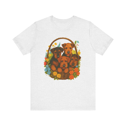 Airedale Terrier Puppy Basket TShirt
