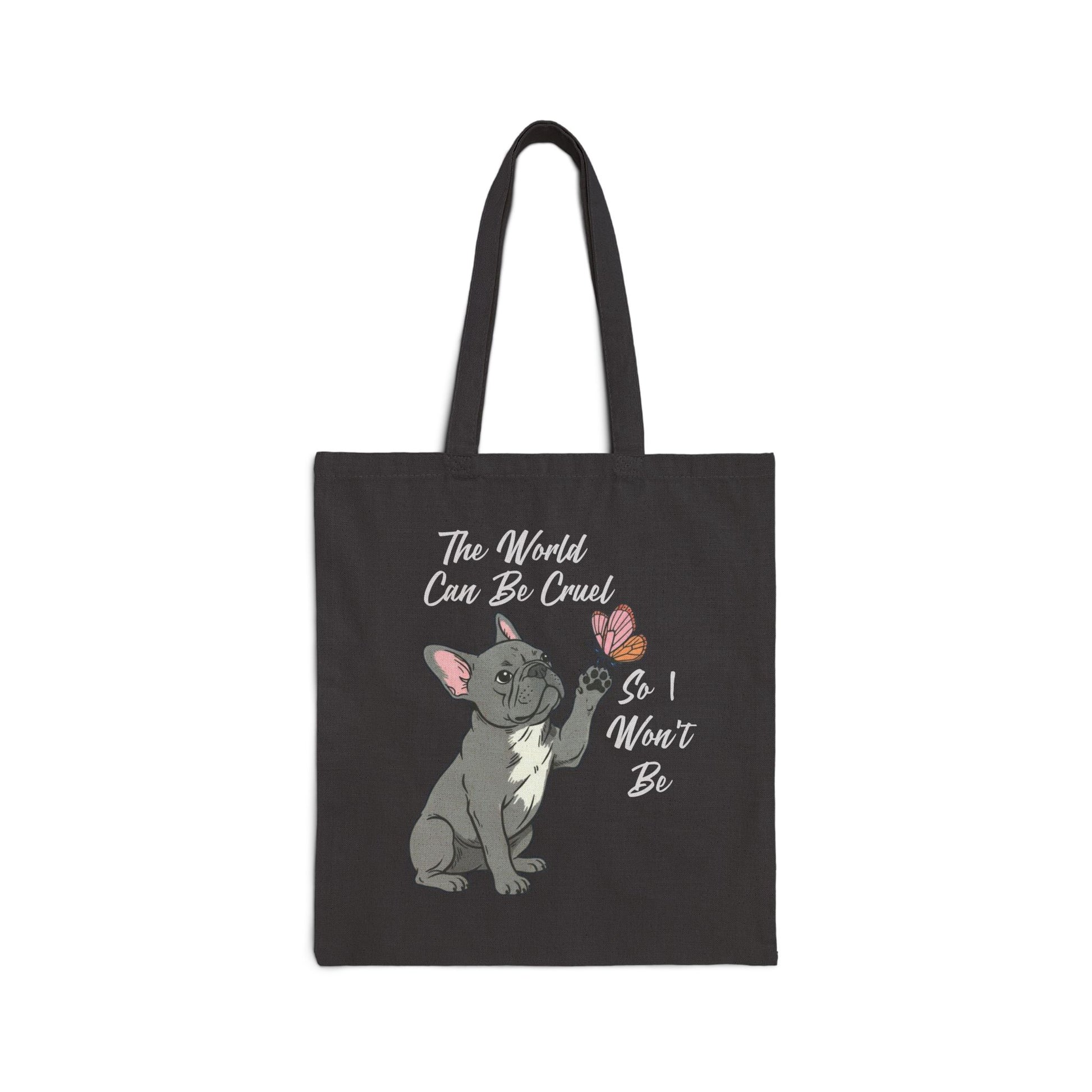 Cruel World Black Frenchie Tote Bag