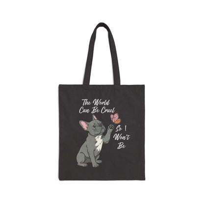 Cruel World Black Frenchie Tote Bag