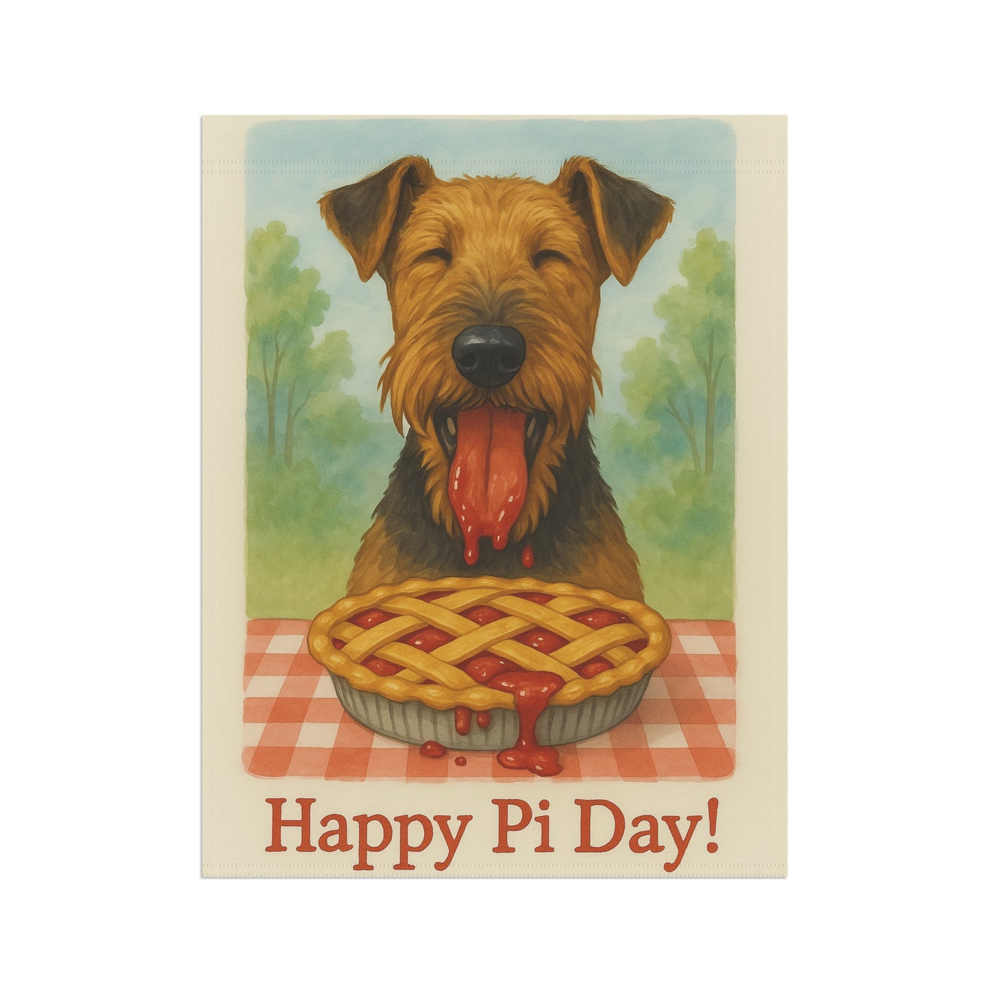 Airedale Terrier Pi Day Garden Flag