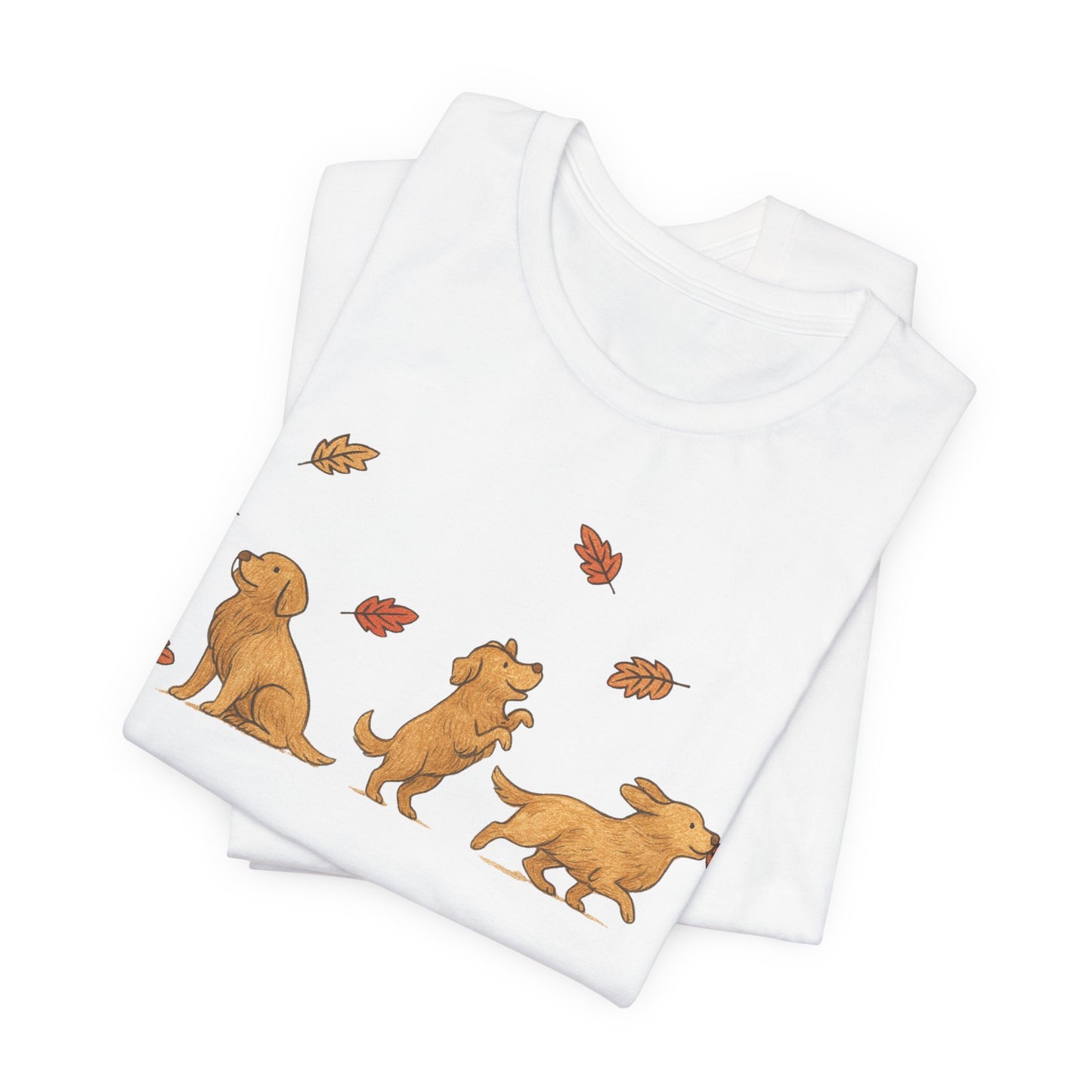 Golden Retriever Chasing Leaves TShirt