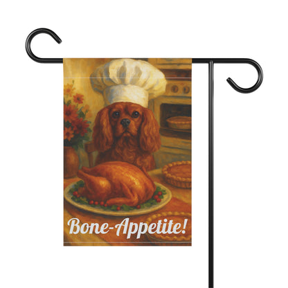 Ruby Cavalier Bone-Appetite Garden Flag