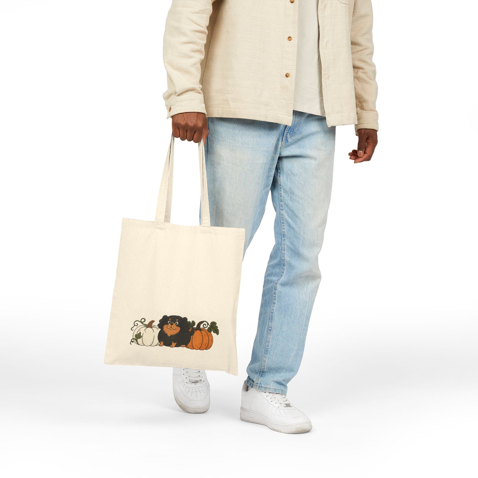 Black Tan Cavalier Pupkin Tote Bag