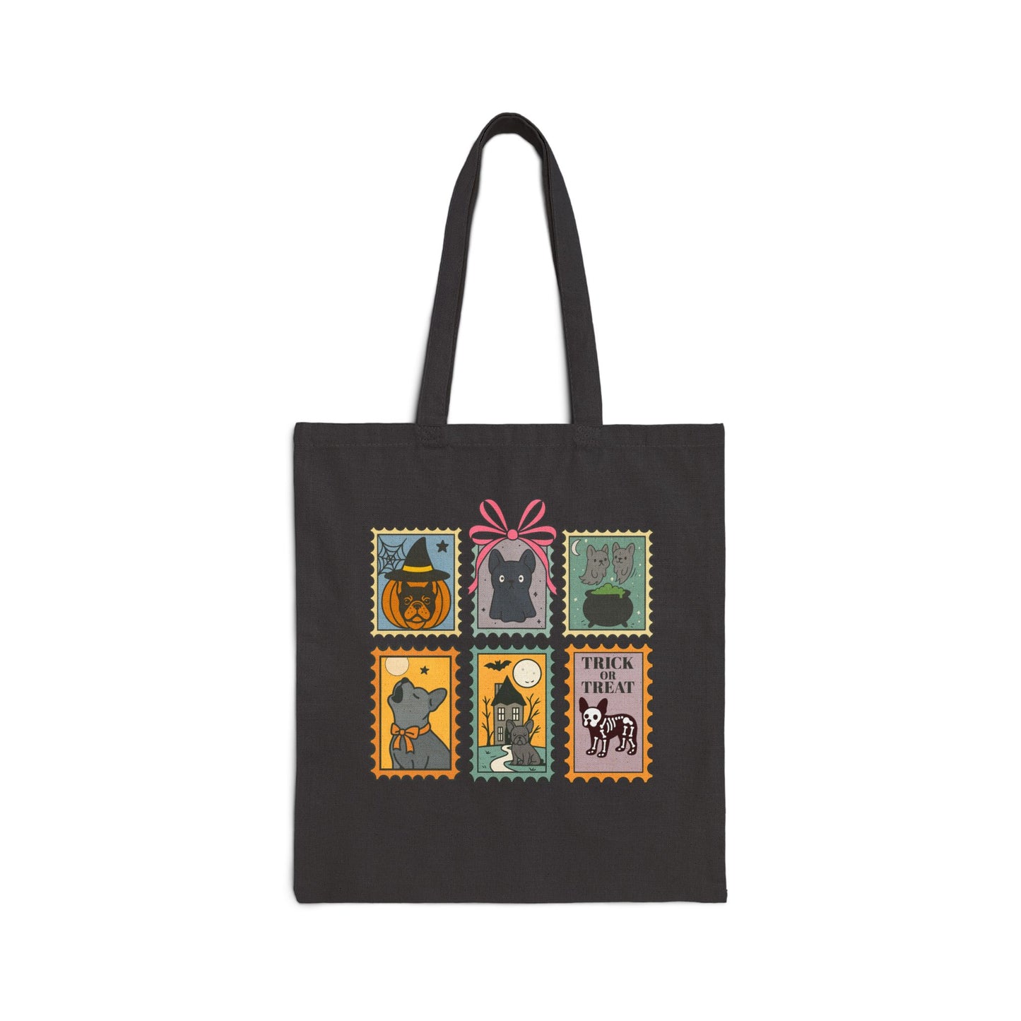 Black Frenchie Halloween Stamps Tote Bag