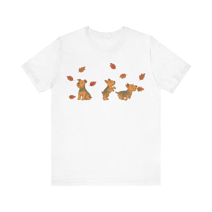 Airedale Terrier Chasing Leaves TShirt