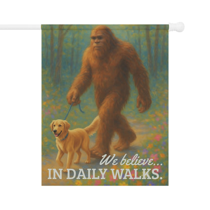 Golden Retriever Bigfoot Garden Flag