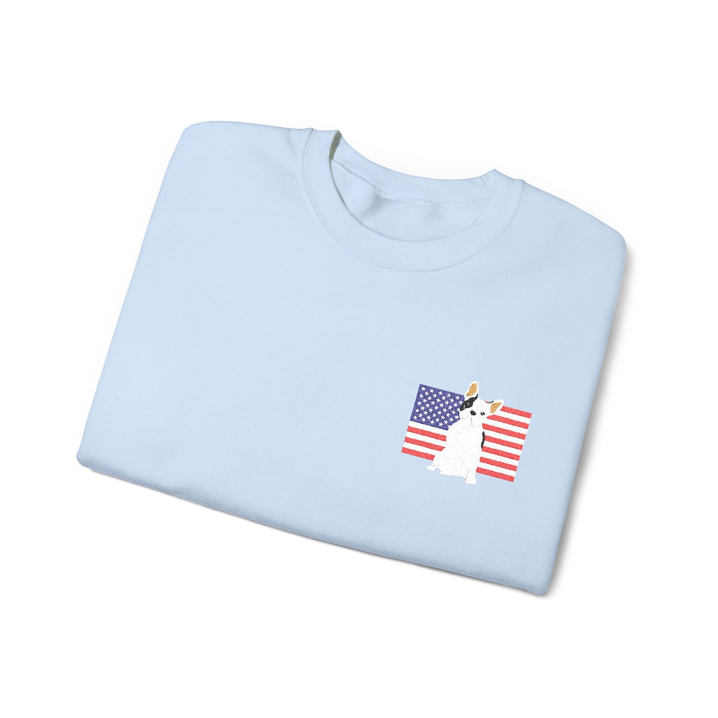 Embroidered Flag Piebald Frenchie Sweatshirt