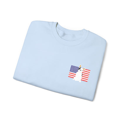 Embroidered Flag Piebald Frenchie Sweatshirt