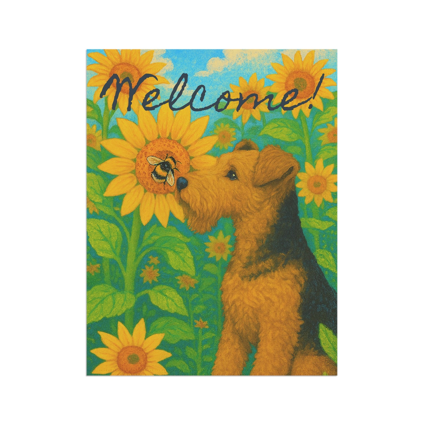 Airedale Terrier Sunflower Garden Flag