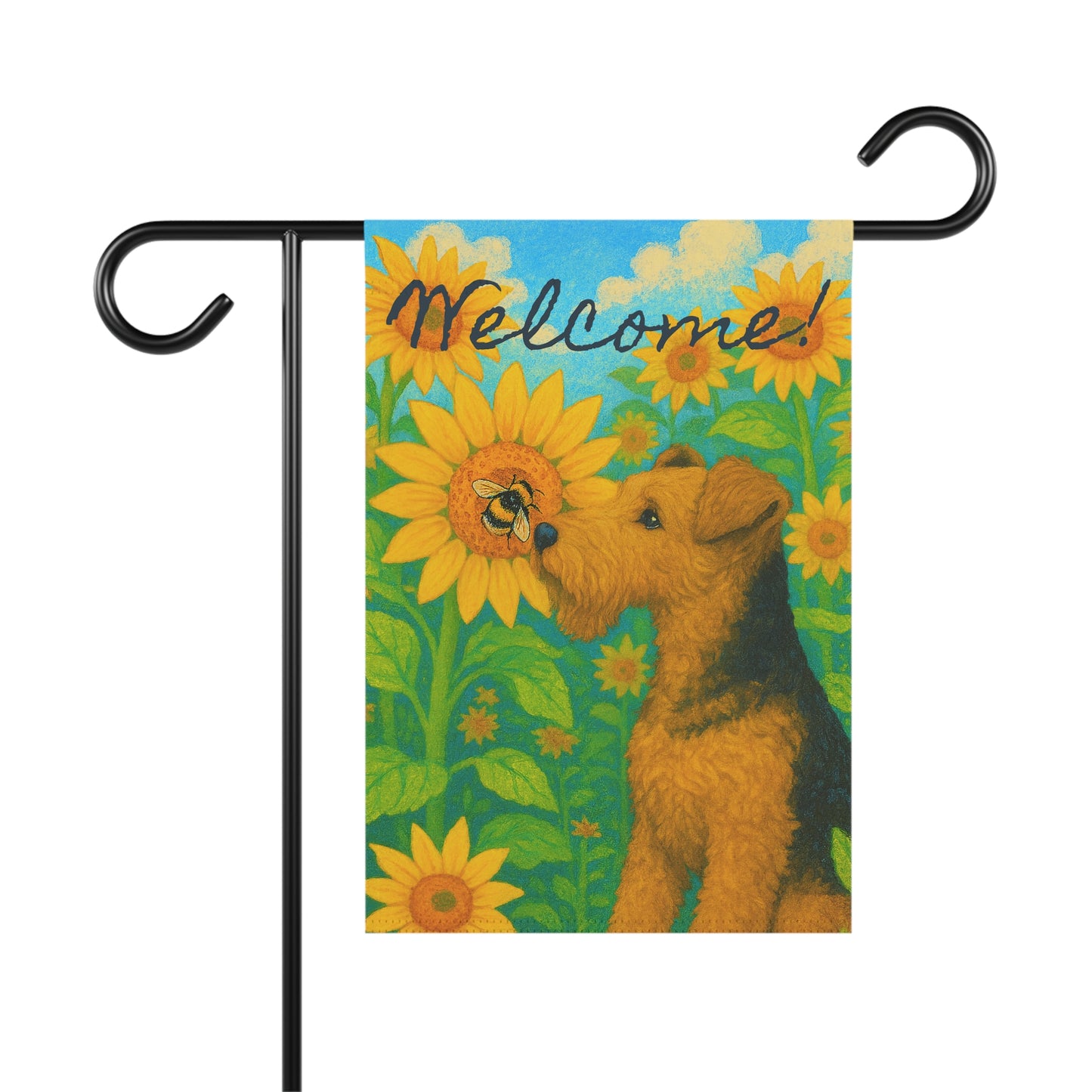 Airedale Terrier Sunflower Garden Flag
