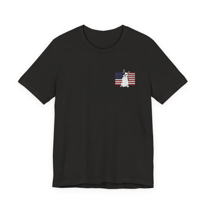 Embroidered Flag Piebald Frenchie TShirt