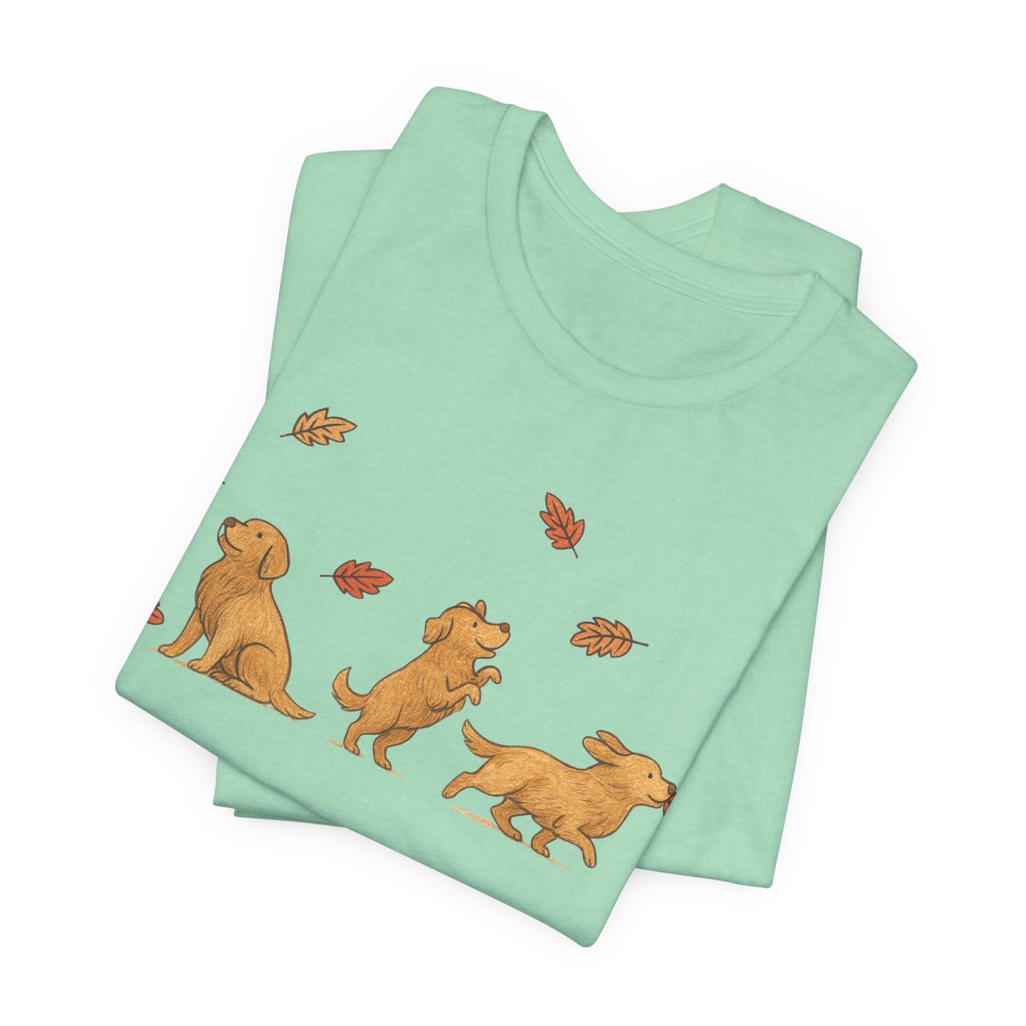 Golden Retriever Chasing Leaves TShirt