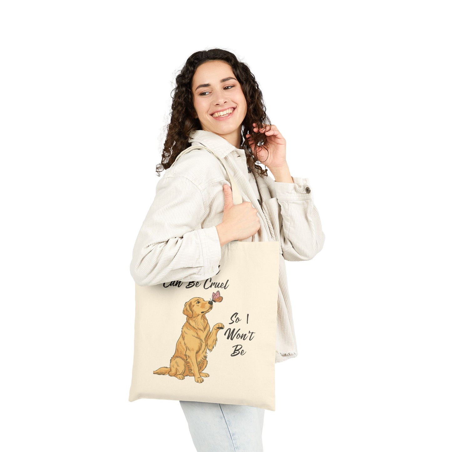 Cruel World Golden Retriever Tote Bag