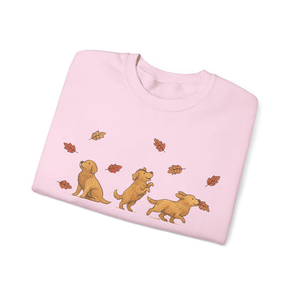 Golden Retriever Chasing Leaves Sweatshirt