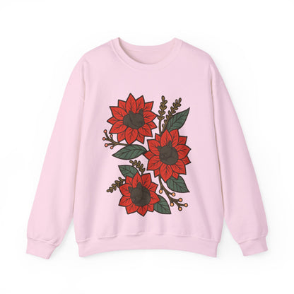 Black Frenchie Christmas Flower Sweatshirt