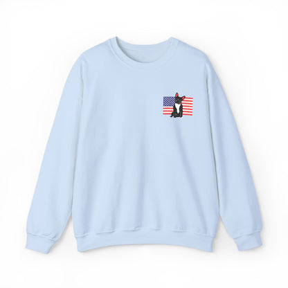 Embroidered Flag Black Frenchie Sweatshirt