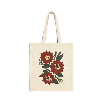 Piebald Frenchie Holiday Flower Sleeping Tote Bag
