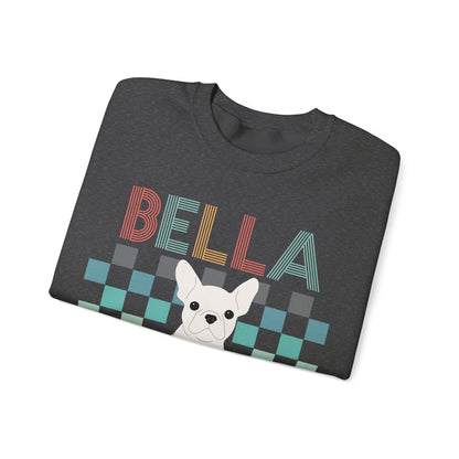White Frenchie Checkered Sweatshirt