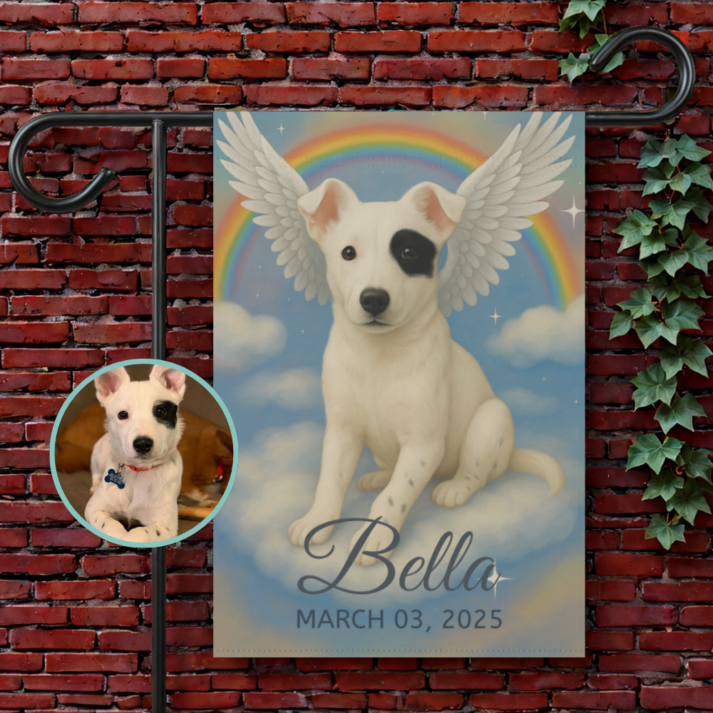 Custom Mutt Angel Garden Flag 12'' × 18''
