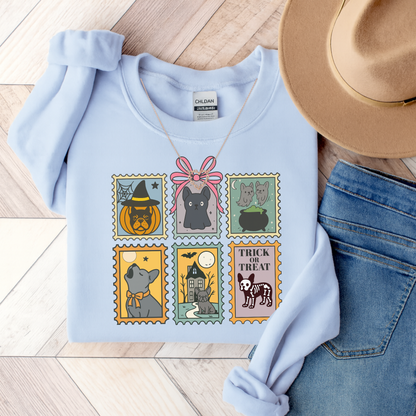 Black Frenchie Spooky Stamps Sweatshirt