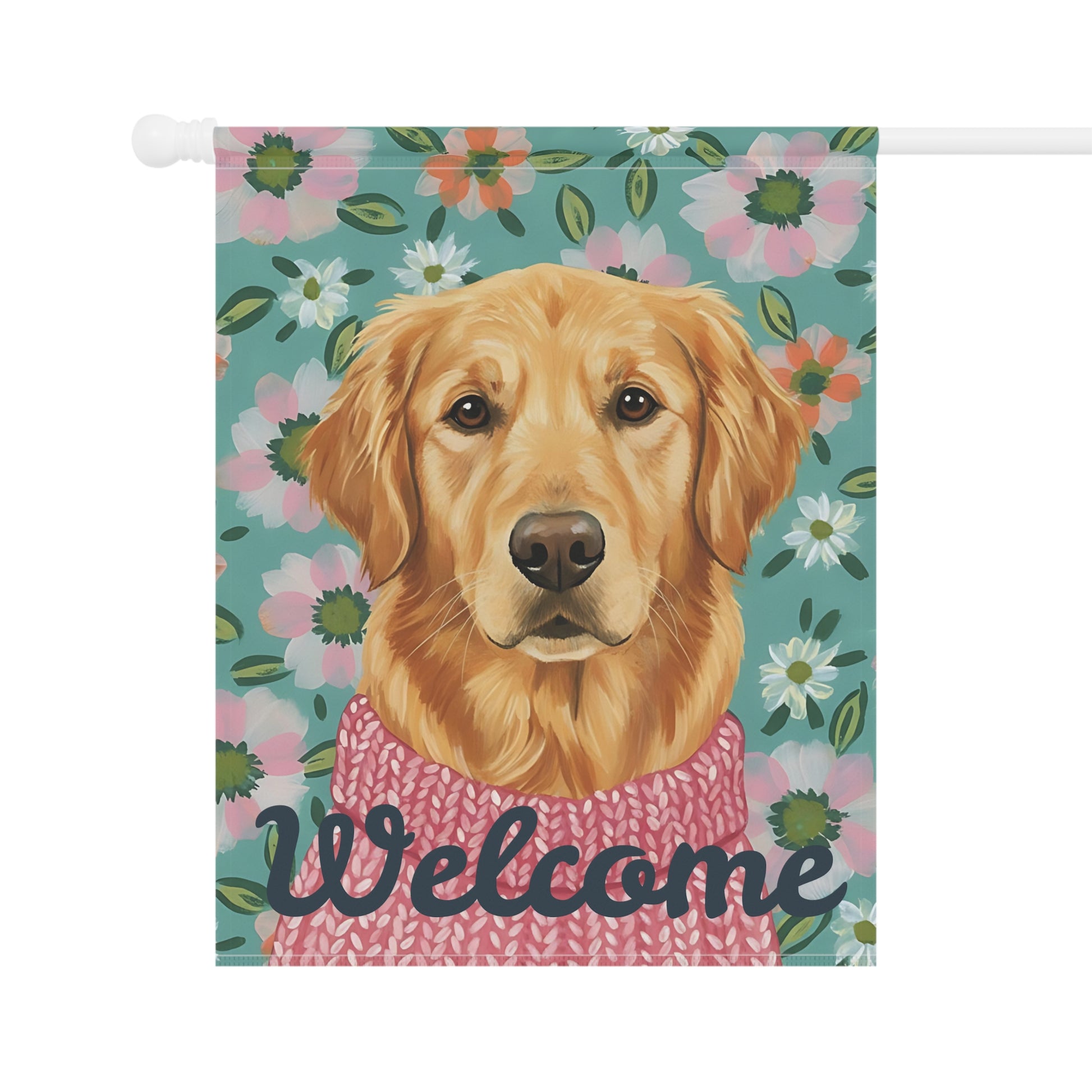 Welcome Golden Retriever Garden Yard Flag