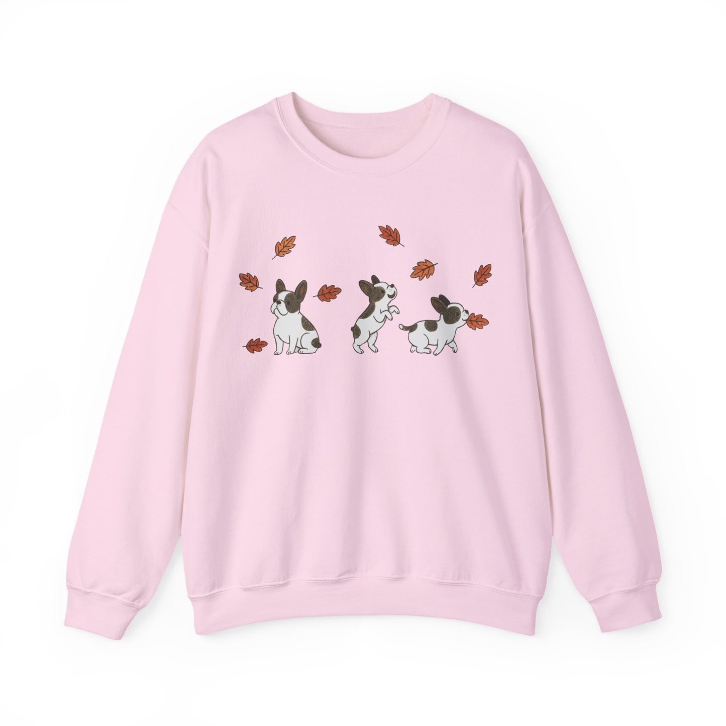 Piebald Frenchie Chasing Leaves Sweatshirt