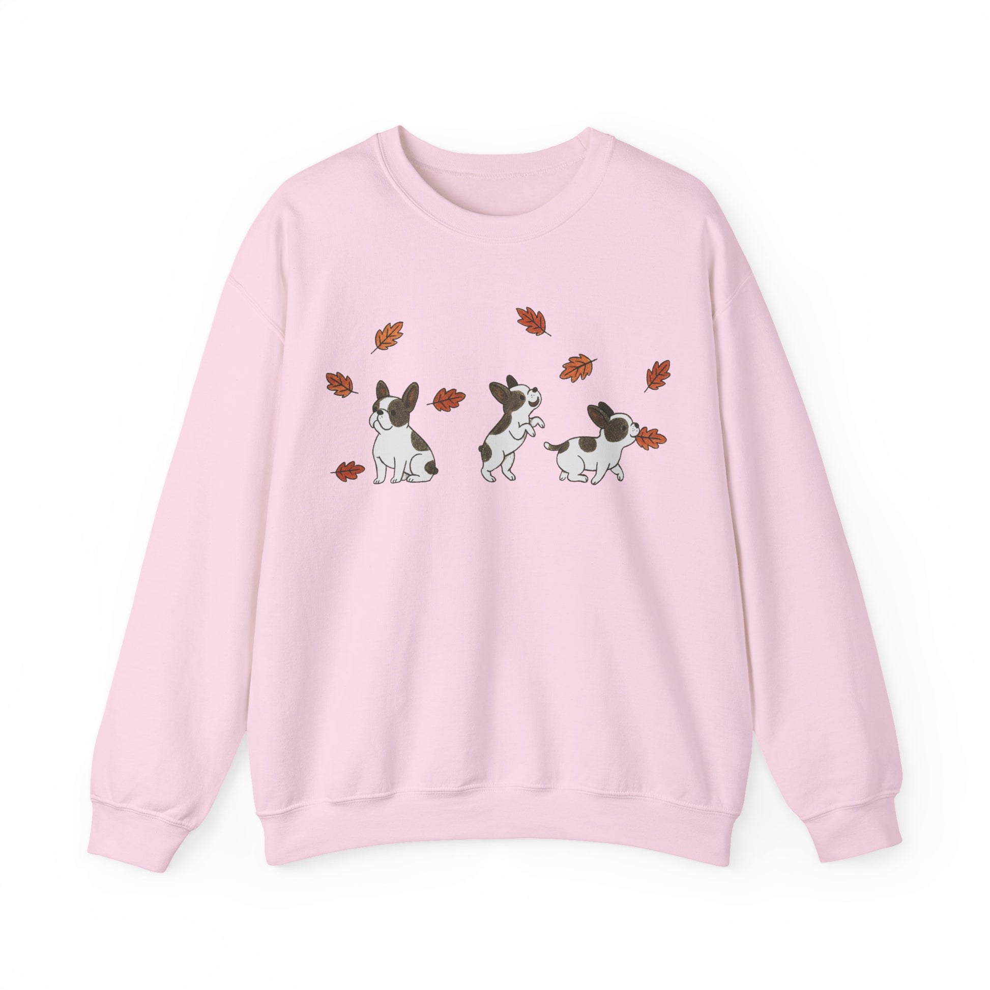 Piebald Frenchie Chasing Leaves Sweatshirt