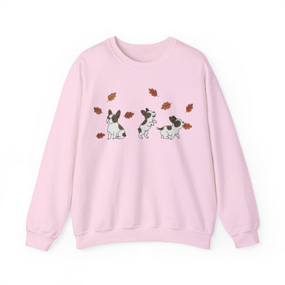 Piebald Frenchie Chasing Leaves Sweatshirt