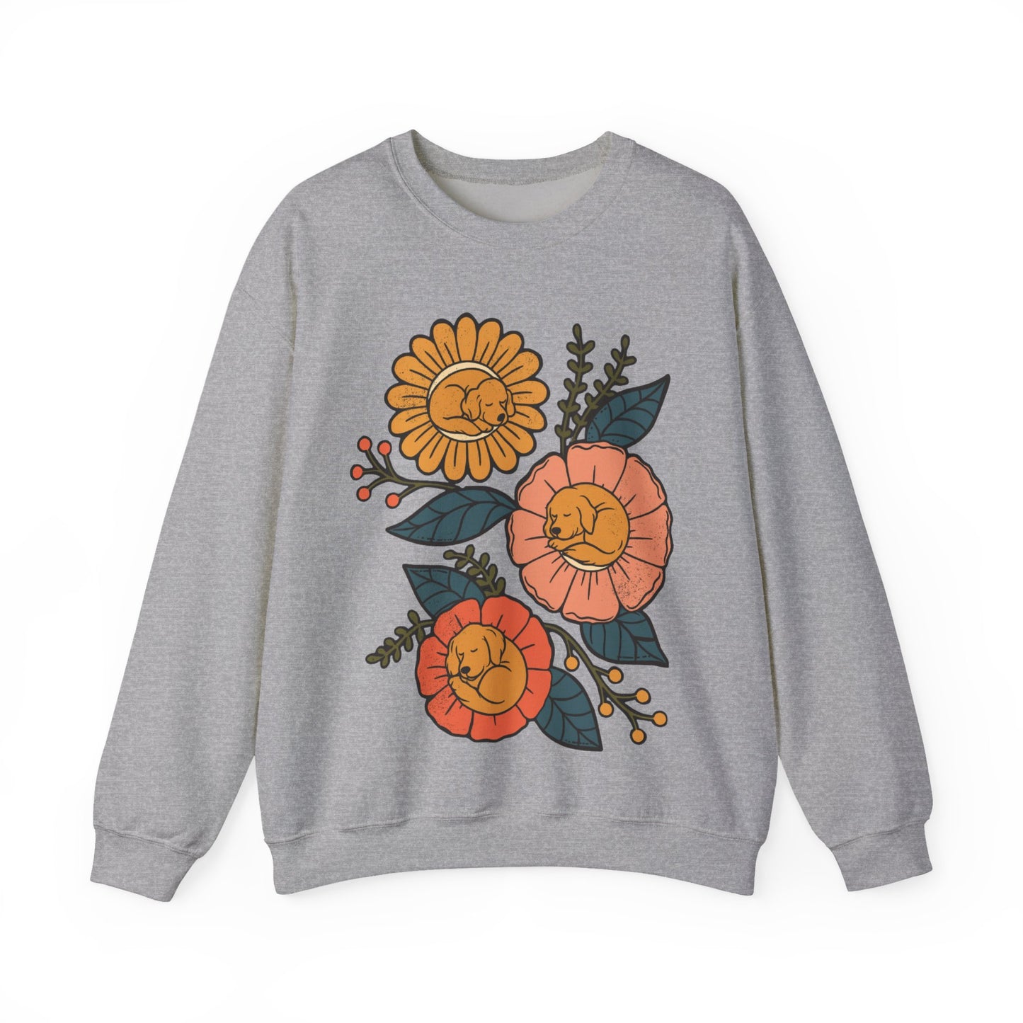 Golden Retriever Sleeping Flowers Sweatshirt