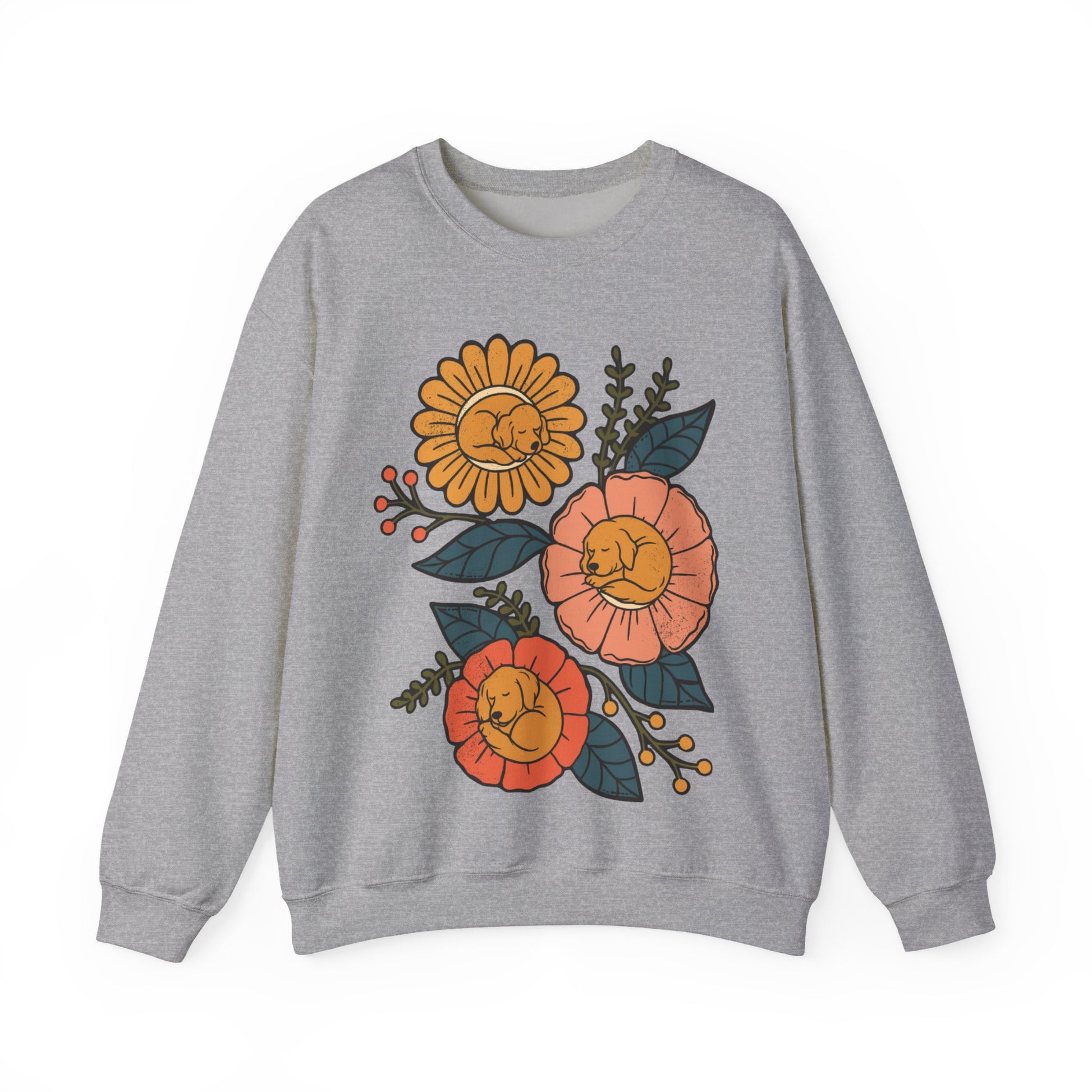 Golden Retriever Sleeping Flowers Sweatshirt