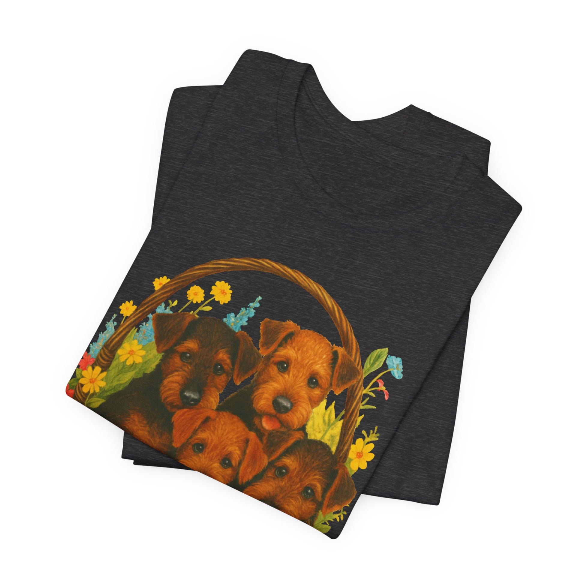 Airedale Terrier Puppy Basket TShirt