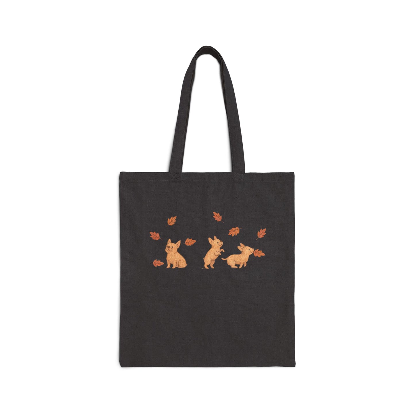 Fawn Frenchie Chasing Leaves Tote Bag