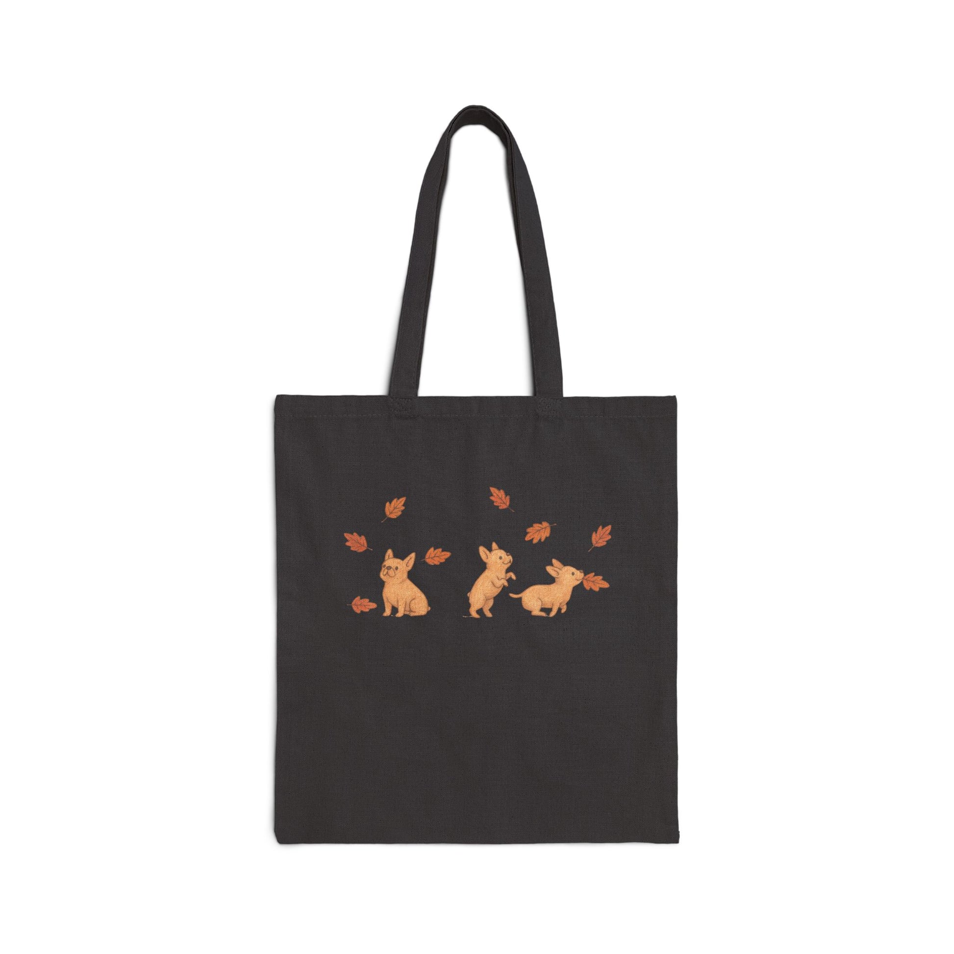Fawn Frenchie Chasing Leaves Tote Bag