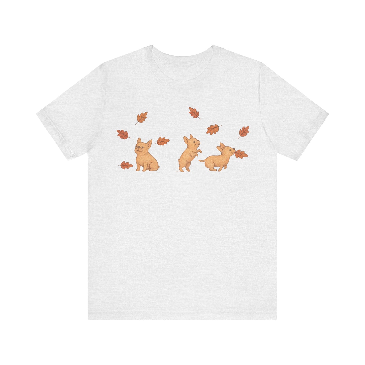 Fawn Frenchie Chasing Leaves TShirt