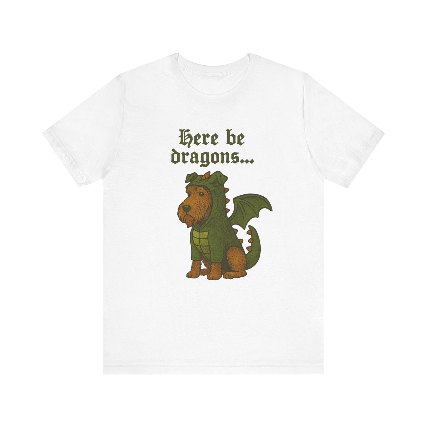 Airedale Terrier Here Be Dragons TShirt