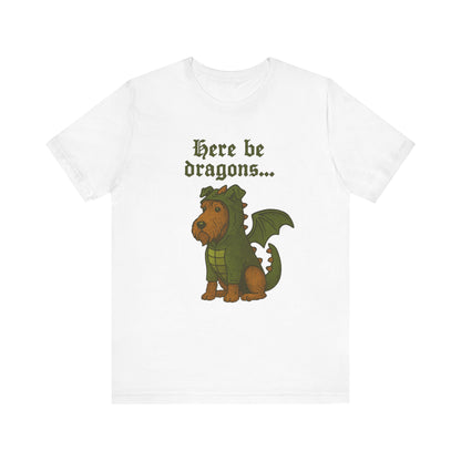 Airedale Terrier Here Be Dragons TShirt
