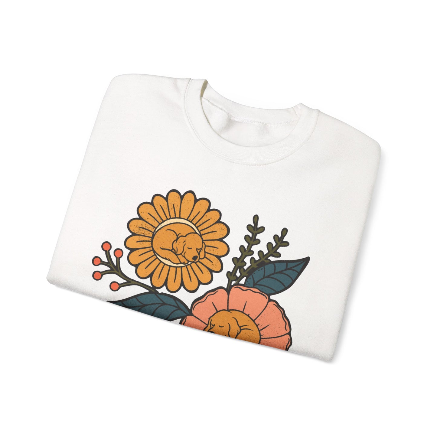 Golden Retriever Sleeping Flowers Sweatshirt