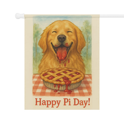 Golden Retriever Pi Day Garden Flag