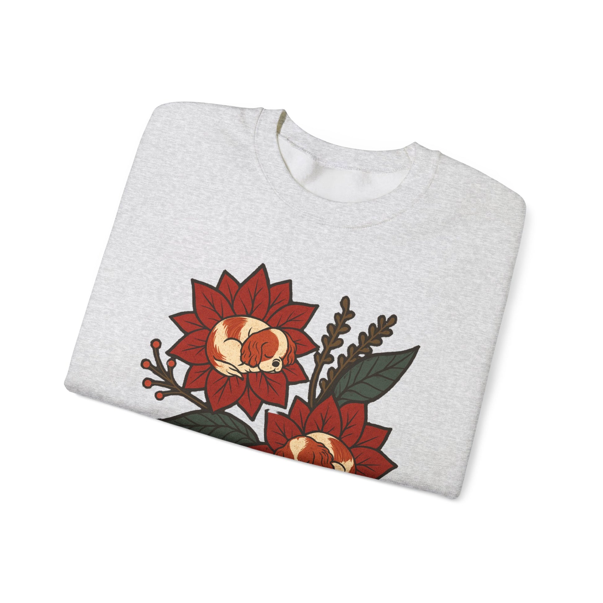 Blenheim Cavalier Christmas Flower Sweatshirt