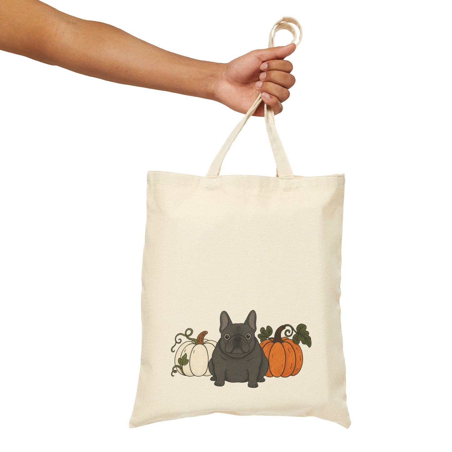 Black Frenchie Pupkin Tote Bag