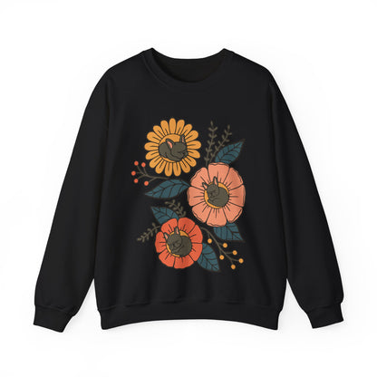 Black Frenchie Sleeping Flowers Sweatshirt